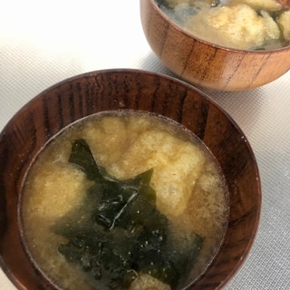 即席！わかめとあげの味噌汁